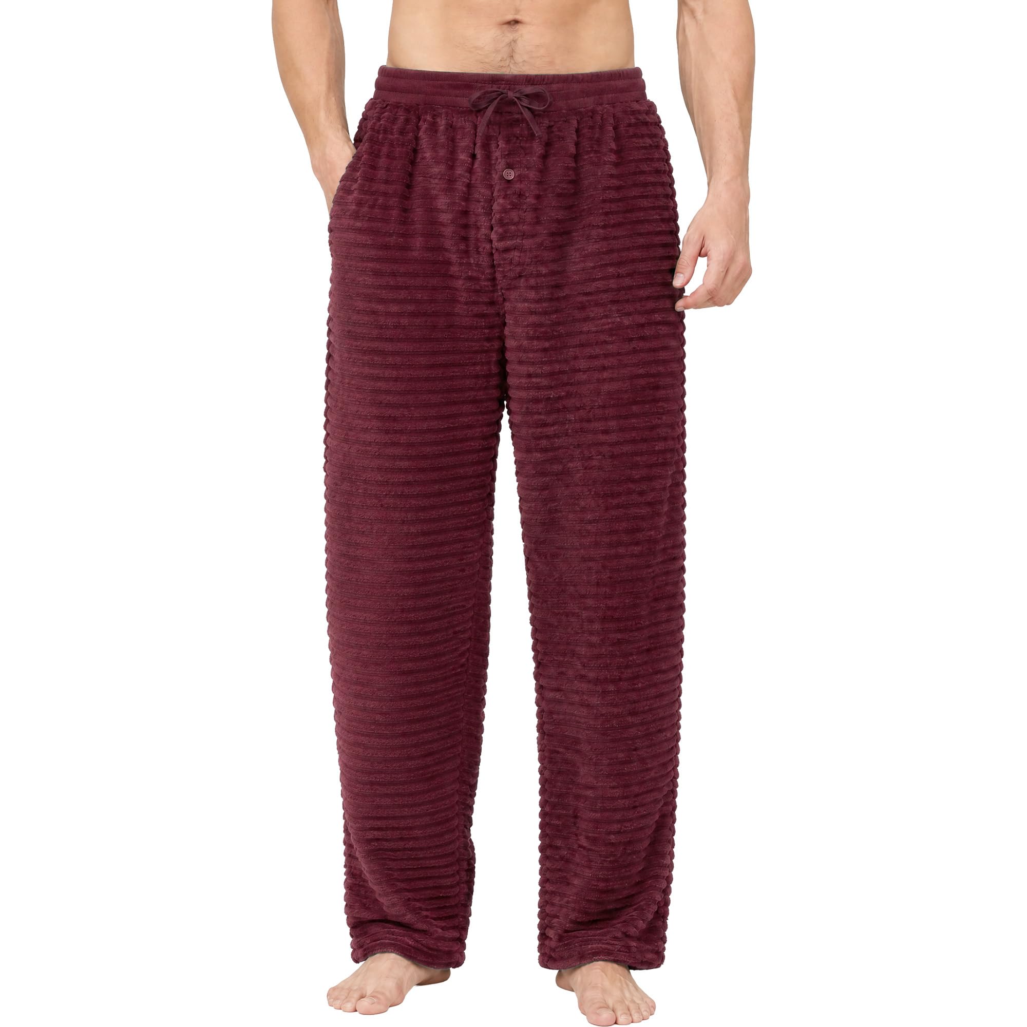 U2SKIIN Mens Fuzzy Plush Pajama Pants, Soft Fleece Fluffy Pj Bottoms Warm Cozy Sleep Lounge Pant for Men with Pockets