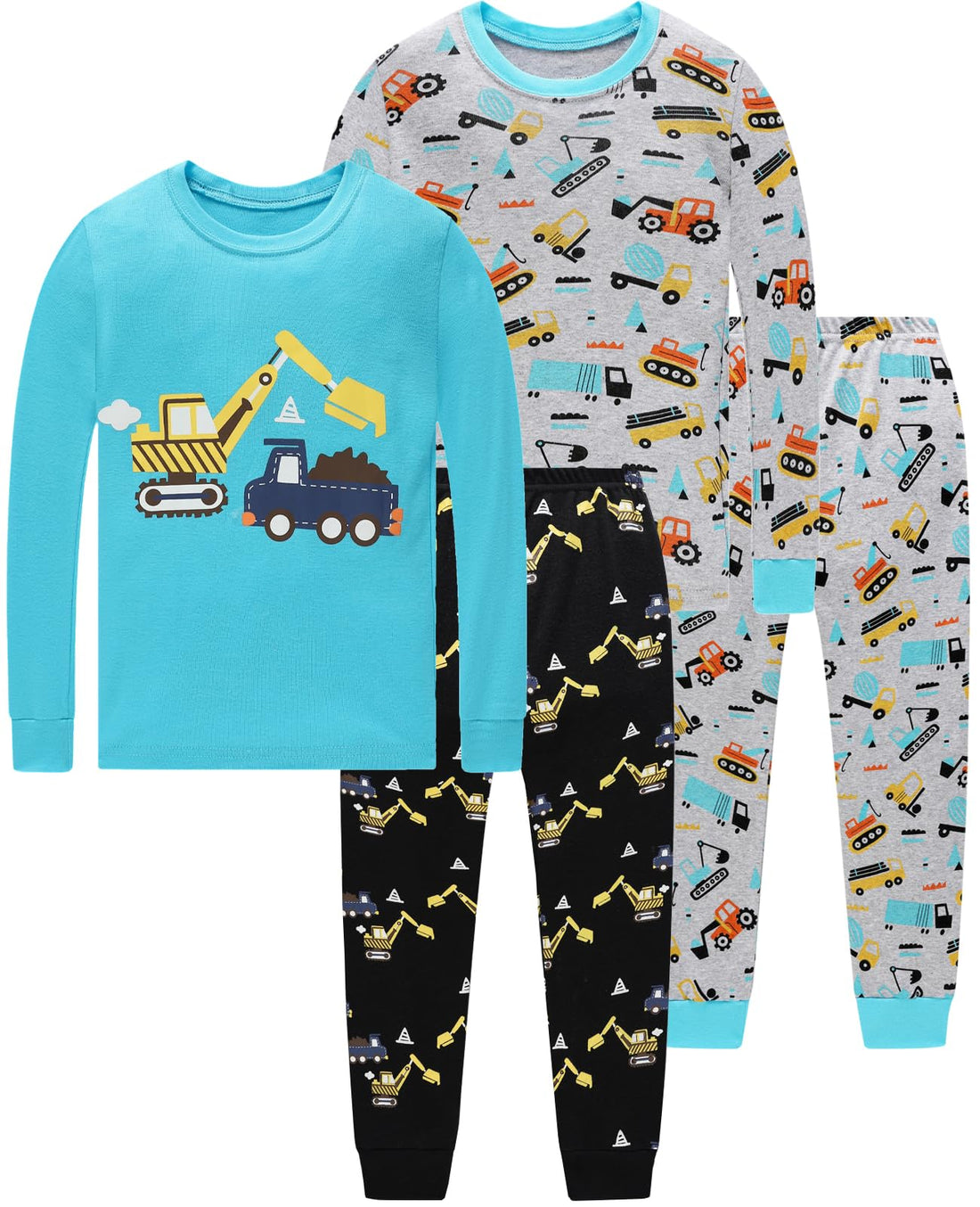 Dolphin&Fish Boys Pajamas 4Piece Toddler Kids Pjs Sets Cotton Toddler Clothes Sleepwears