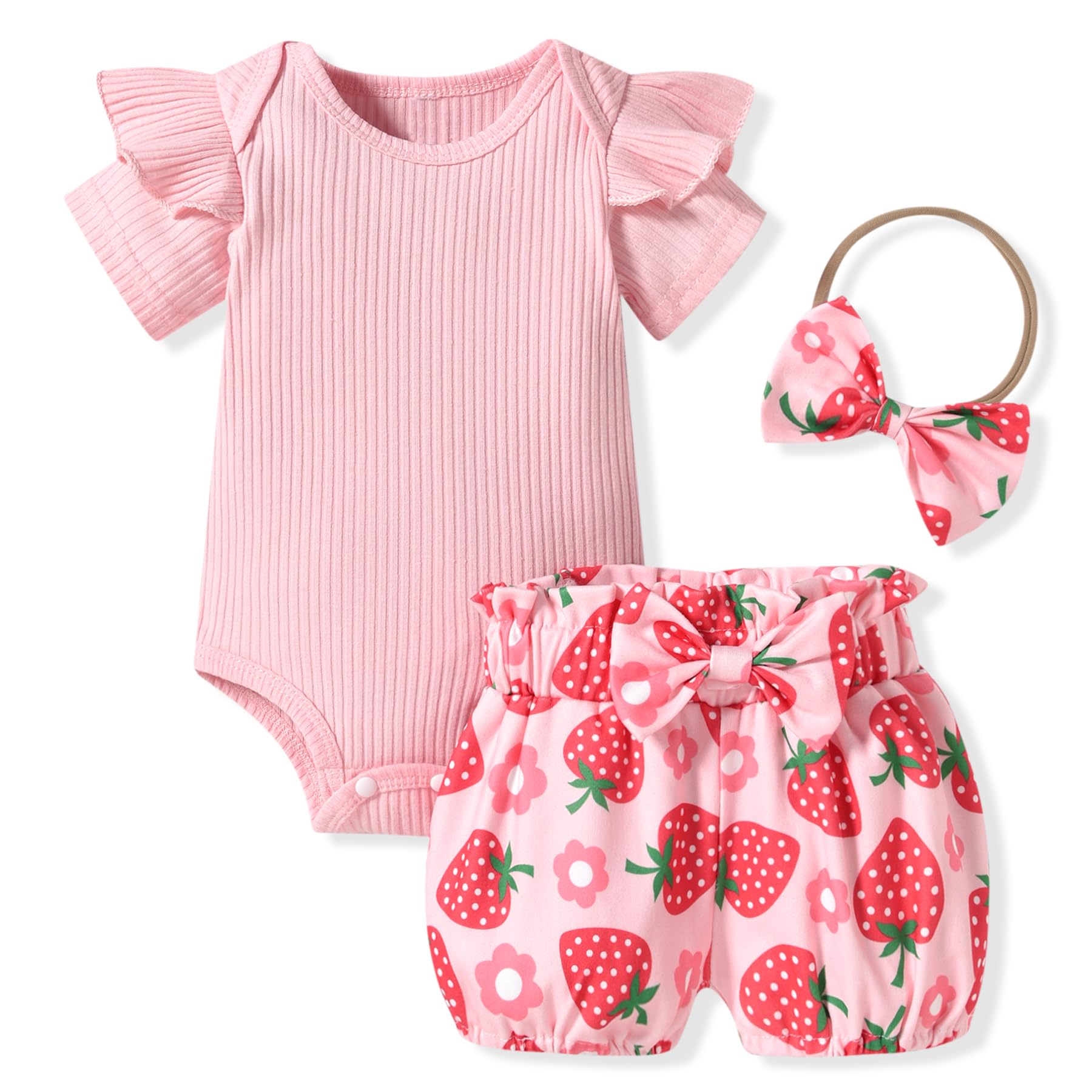 Aalizzwell Baby Girls Ribbed Bodysuit Bloomer Shorts Outfits Summer Clothes WEBE CLOTHING