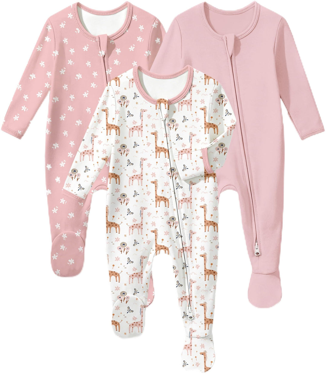 Baby Sleepers 3Pcs 100% Cotton Pajamas for Newborn 0-3 3-6 6-9 Months Boys Girls Clothes Sleep 'N Play Footed PJs