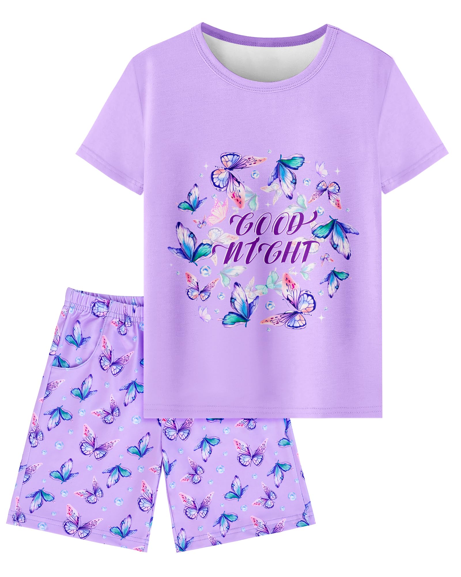 Sylfairy Girls Pajamas Short Sleeve Toddler Girls Summer Short Sets Sleepwear Clothes Kids Pajamas