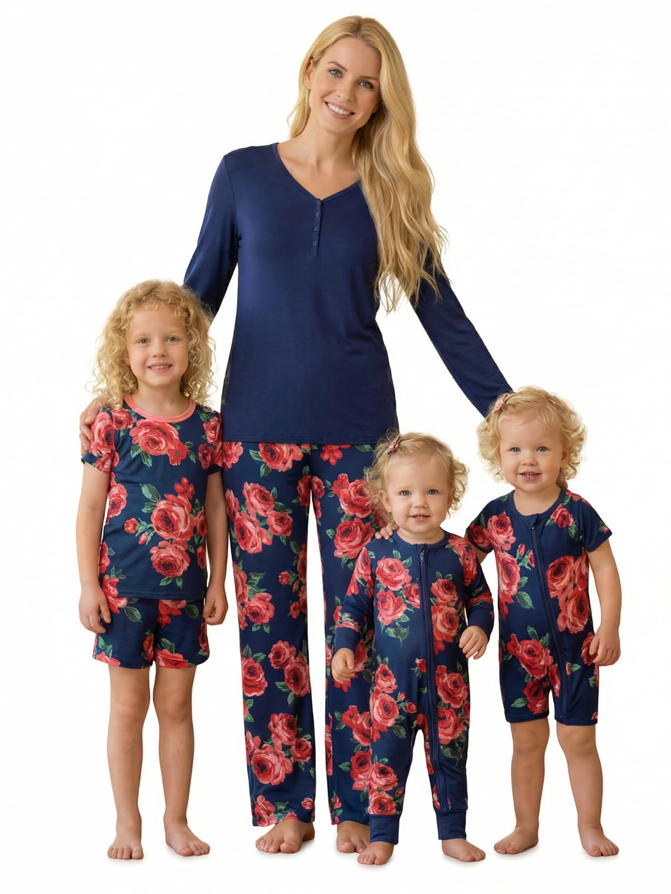 MOSSRIVER Family Pajamas Matching Sets Long Sleeve Henley Shirts Button Down Graphic Tops Cute Pjs Pants Sets Holiday Outfits