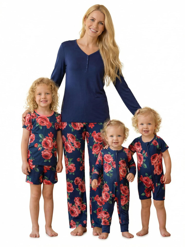 MOSSRIVER Family Pajamas Matching Sets Long Sleeve Henley Shirts Button Down Graphic Tops Cute Pjs Pants Sets Holiday Outfits