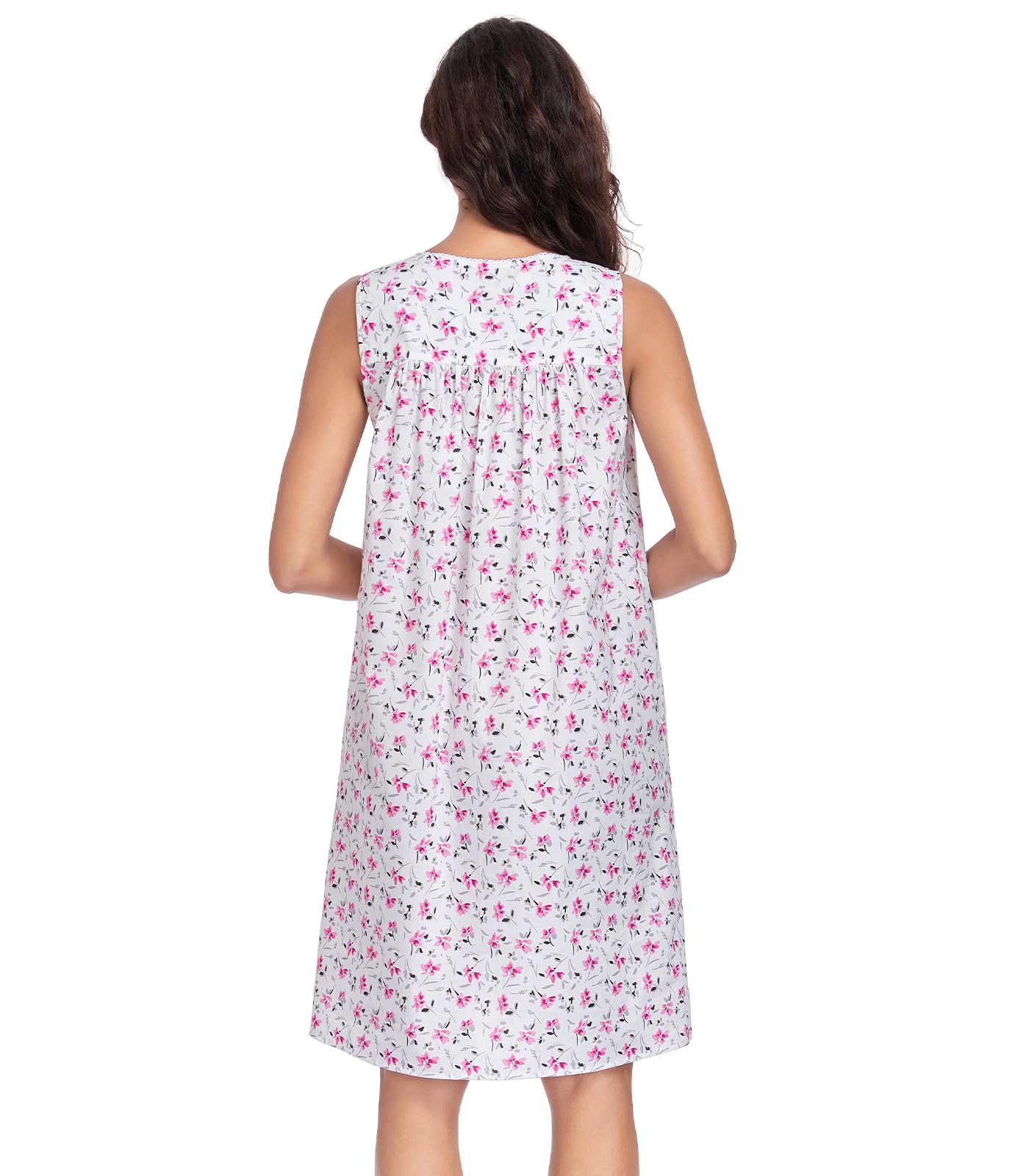 Sleeveless Nightgowns for Women 100% Cotton Nightgown Sleep Dress Soft Ladies Gowns Sleepwear Nightdress WEBE CLOTHING