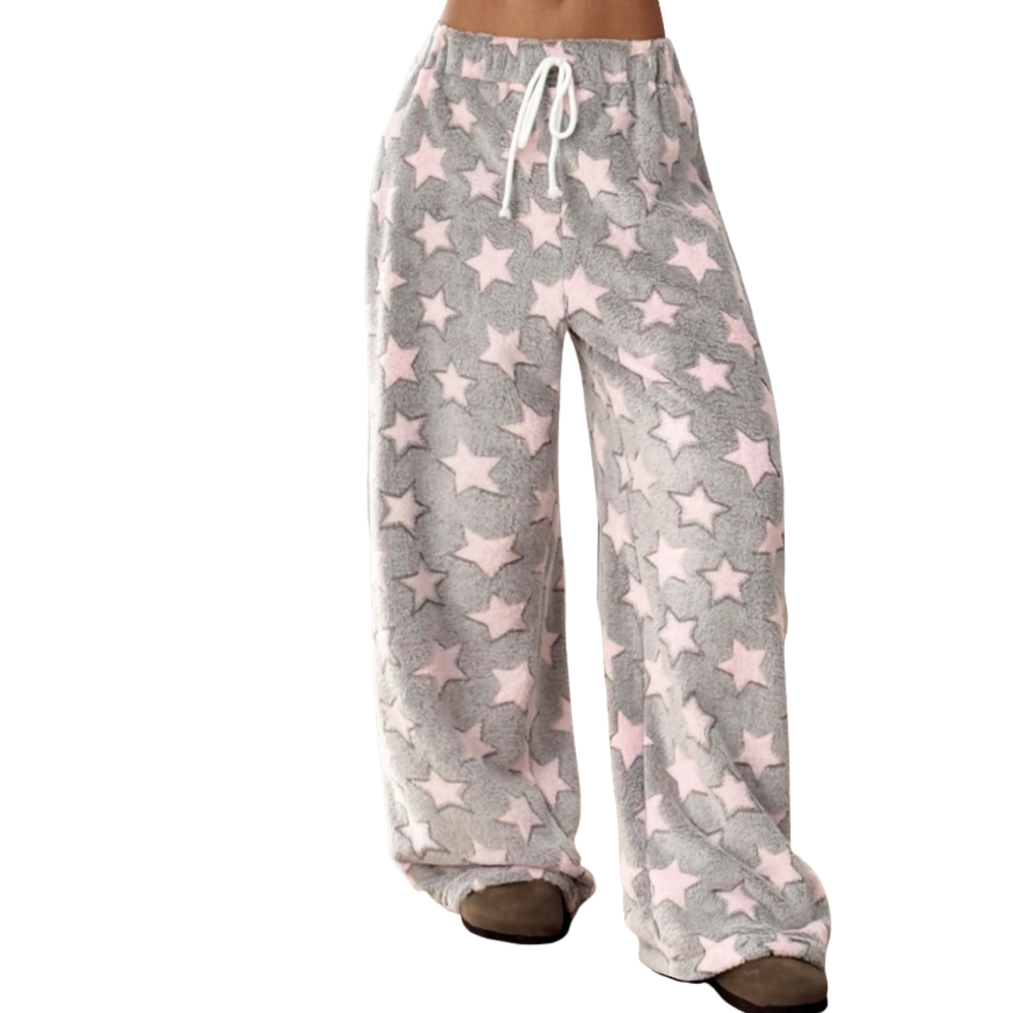 Leopard Pants Women Therian Fuzzy Pajama Pants Y2k Cheetah Pants Grunge High Waisted Fluffy Pants