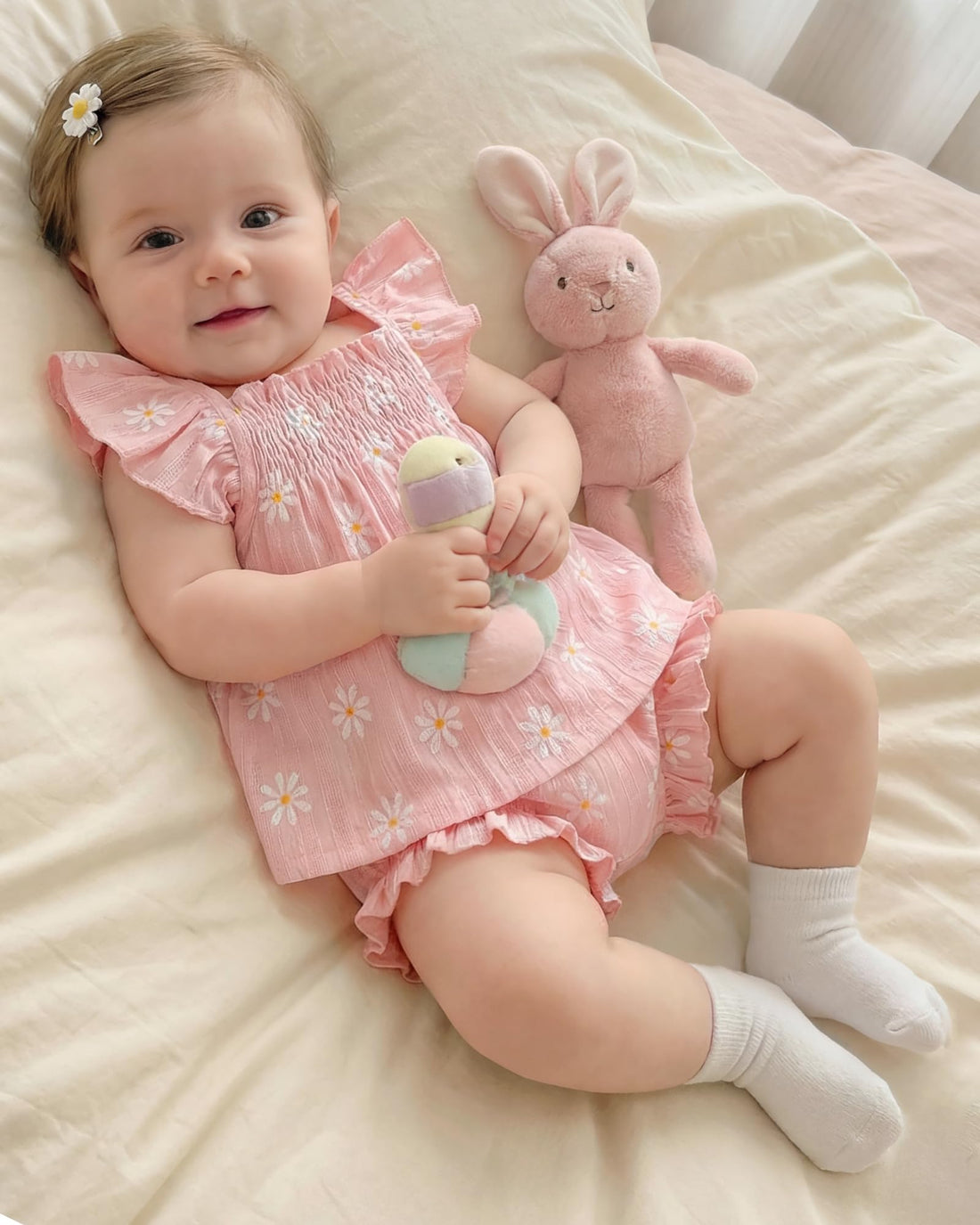 Jecson Newborn Baby Girl Summer Clothes Infant Girl Outfits Sleeveless Ruffle Top and Bloomers Shorts Set 0 3 6 12 Month WEBE CLOTHING