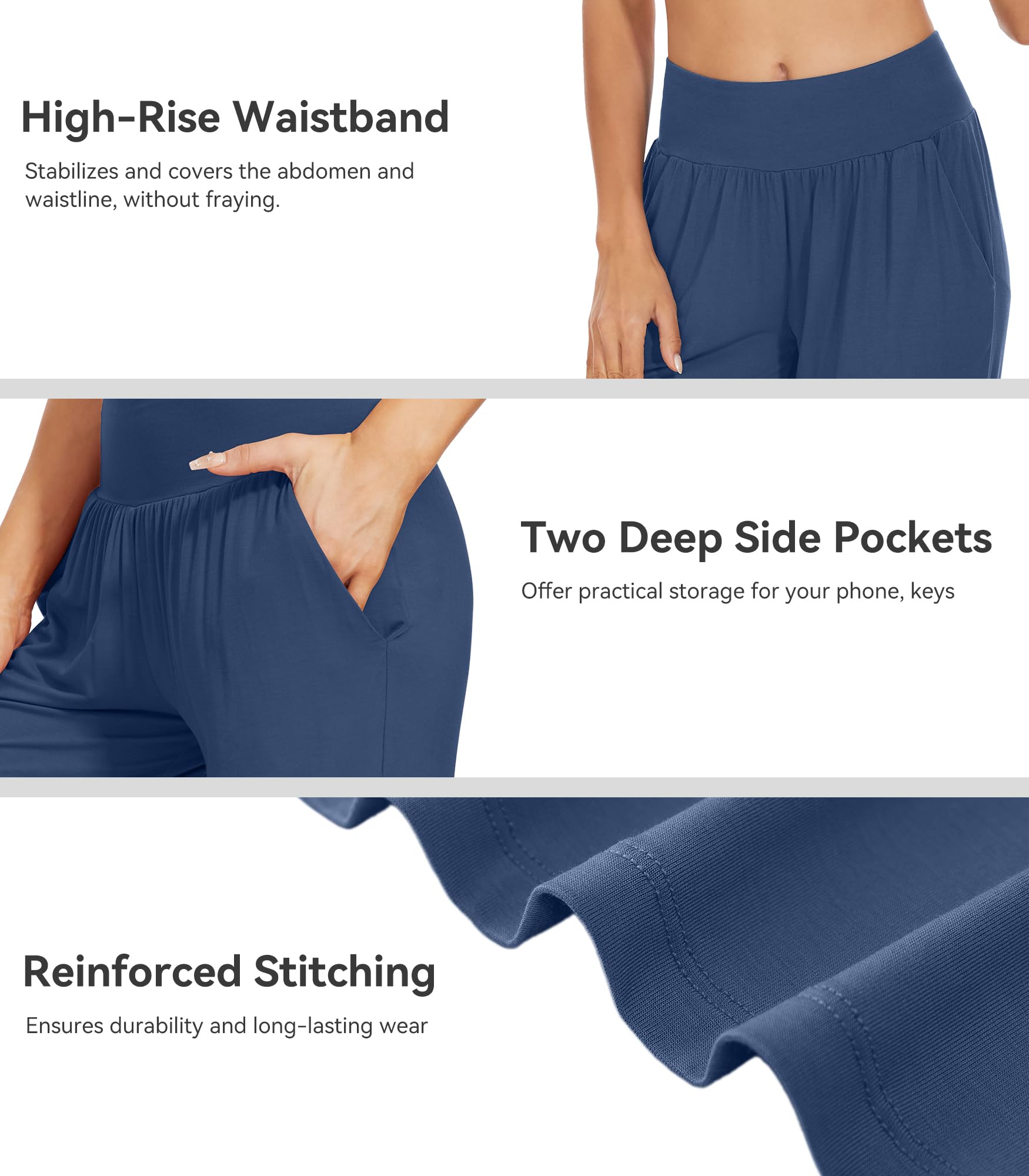 WiWi Women's Viscose from Bamboo Joggers Super Soft Pajama Pants Yoga Bottoms Cooling Lounge Sweatpants S-XXL