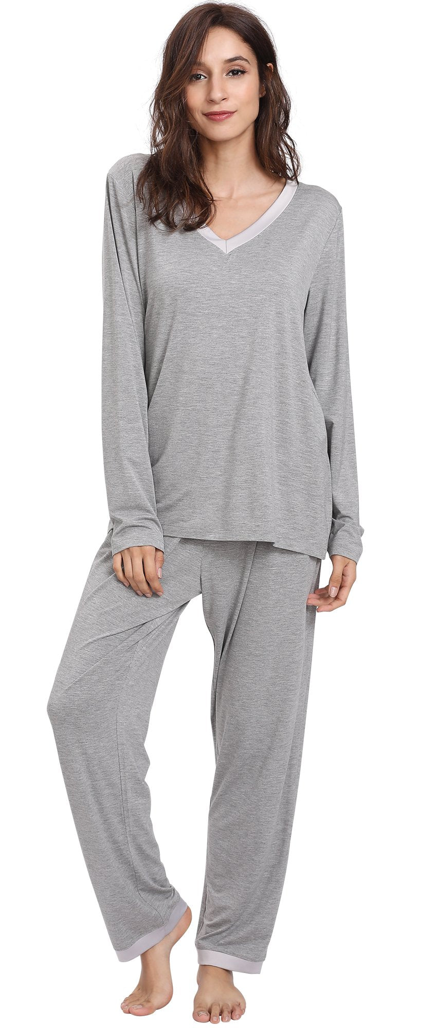 GYS Viscose from Bamboo Women's Pajama Sets Super Soft Long Sleeve Sleepwear Comfy Winter Pjs Sets S-4X