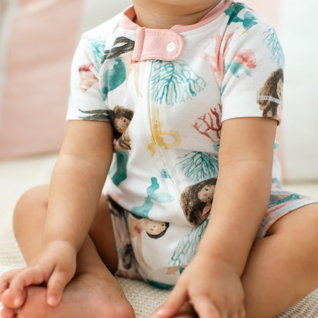 Burt's Bees Baby Short Sleeve Pajamas, Unisex One-Piece Sleeper Romper, 100% Organic Cotton Toddler Summer Clothes Outfit