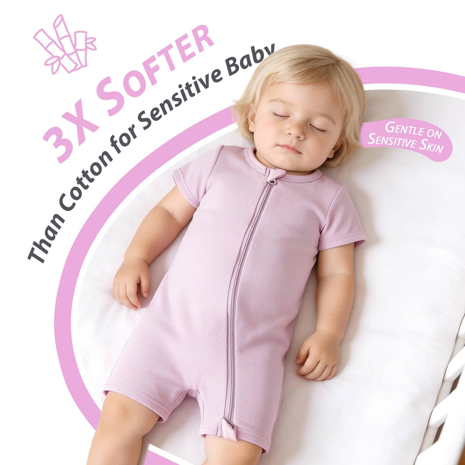 OPAWO Bamboo Baby Pajamas 3 Pack, Double Zipper Bamboo Sleepers for Baby Boy Girl Romper, Toddler Summer Clothes Outfit 0-24M WEBE CLOTHING