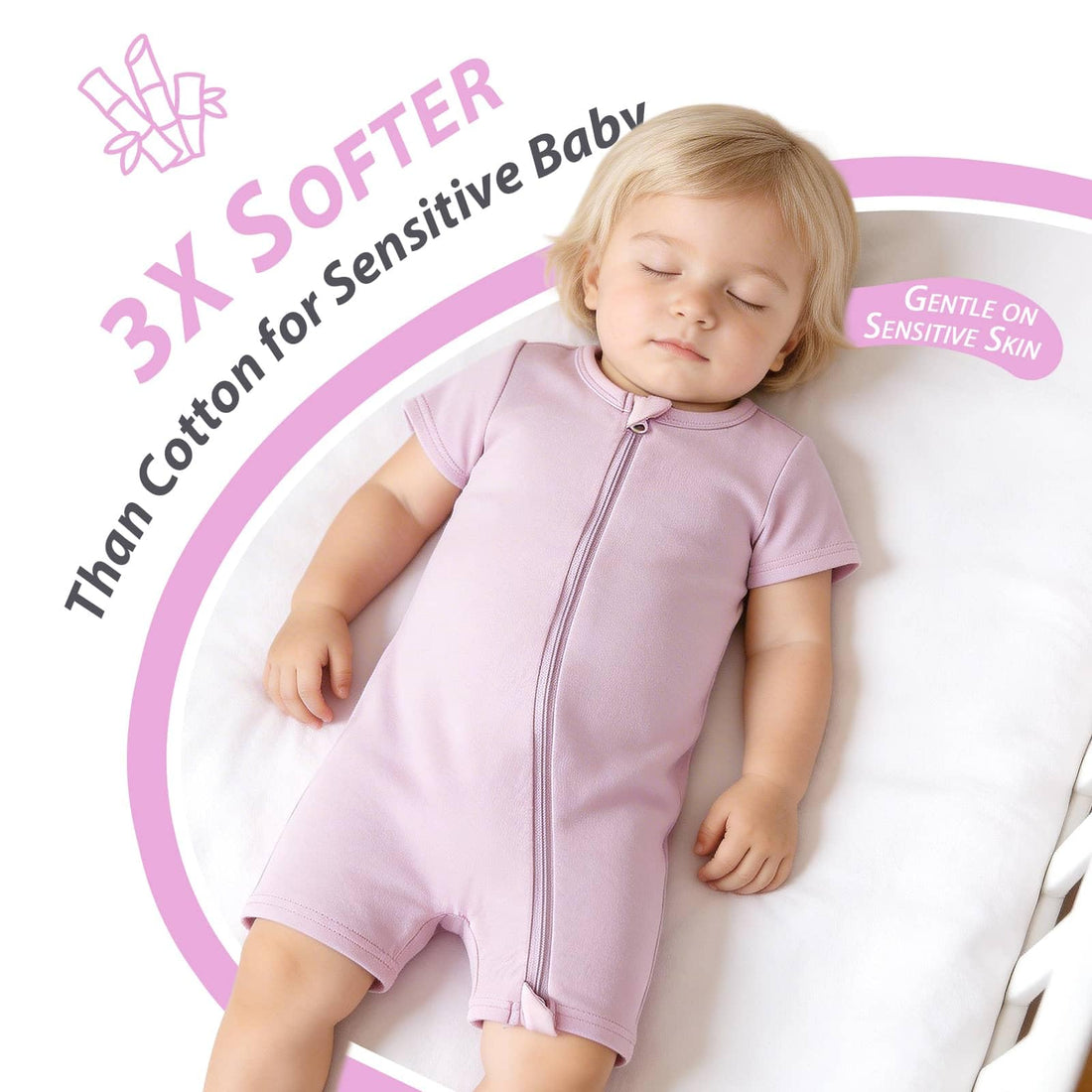 OPAWO Bamboo Baby Pajamas 3 Pack, Double Zipper Bamboo Sleepers for Baby Boy Girl Romper, Toddler Summer Clothes Outfit 0-24M WEBE CLOTHING