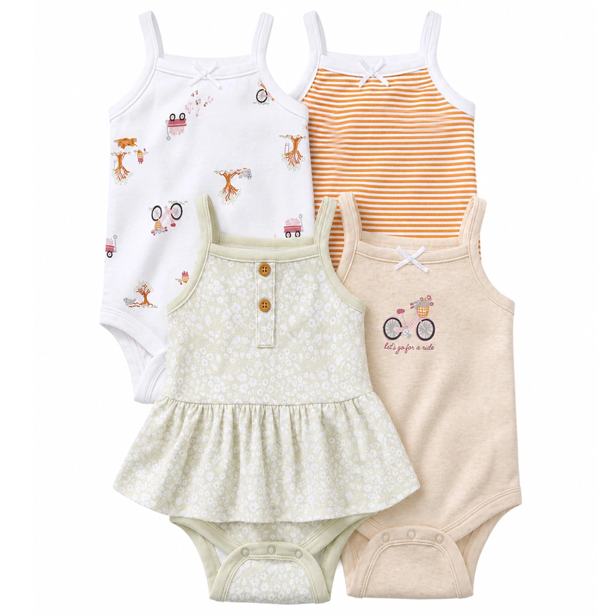 Gerber Baby Girls Multi-Pack Sleeveless Onesies Bodysuit WEBE CLOTHING
