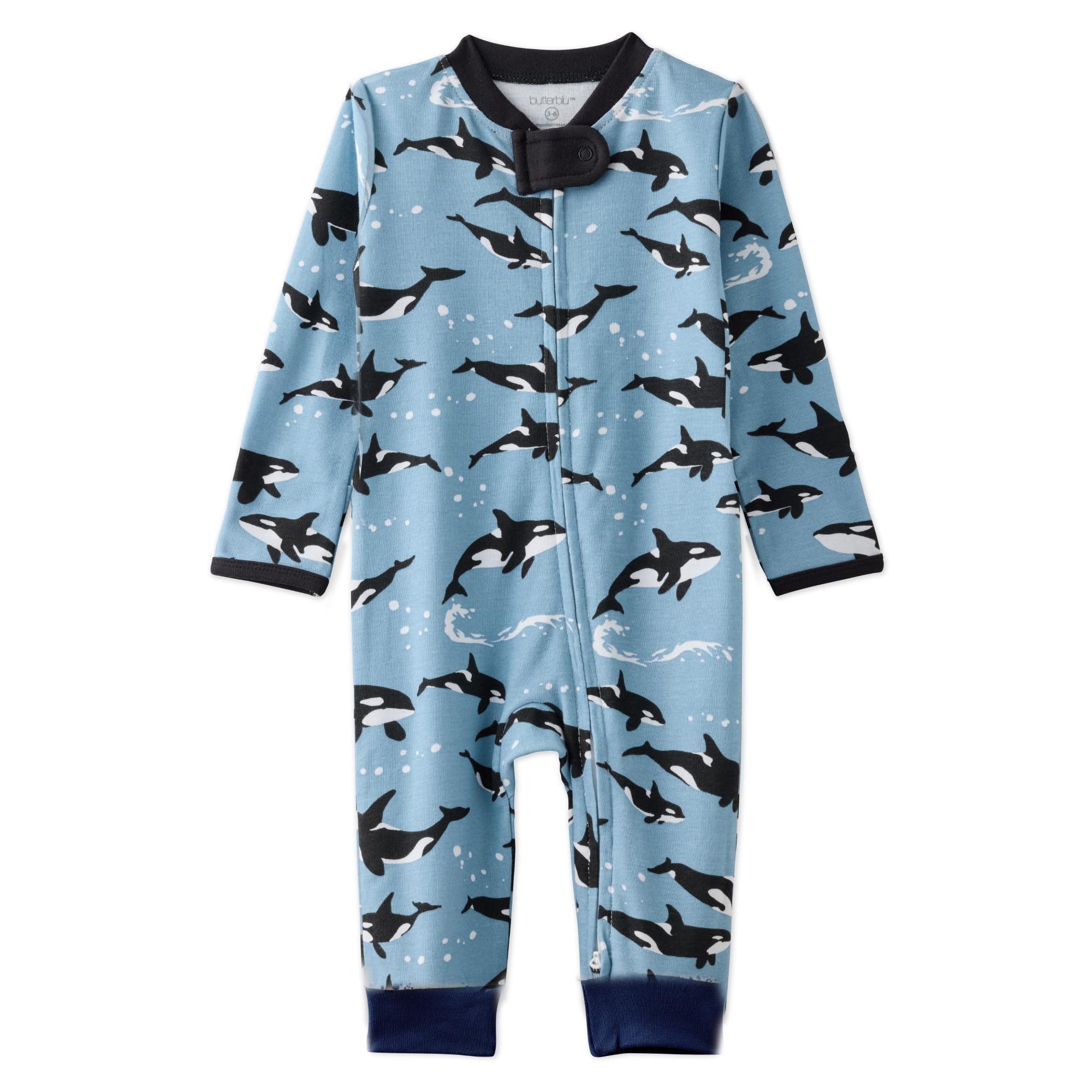 Butterblu Shadow Sleep & Play Baby Pajamas 100% Organic Cotton Two Way Zipper Sleeper Pajamas for Baby Boys & Girls
