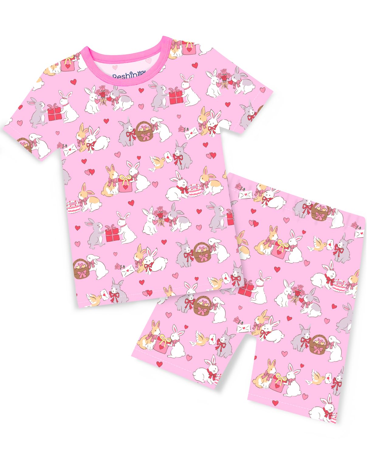 babee Reshinee Bamboo Viscose Toddler Unicorn Mermaid Girls Kids Pajamas Short Sleeve Summer Cool Snug fit Pjs, 2pcs