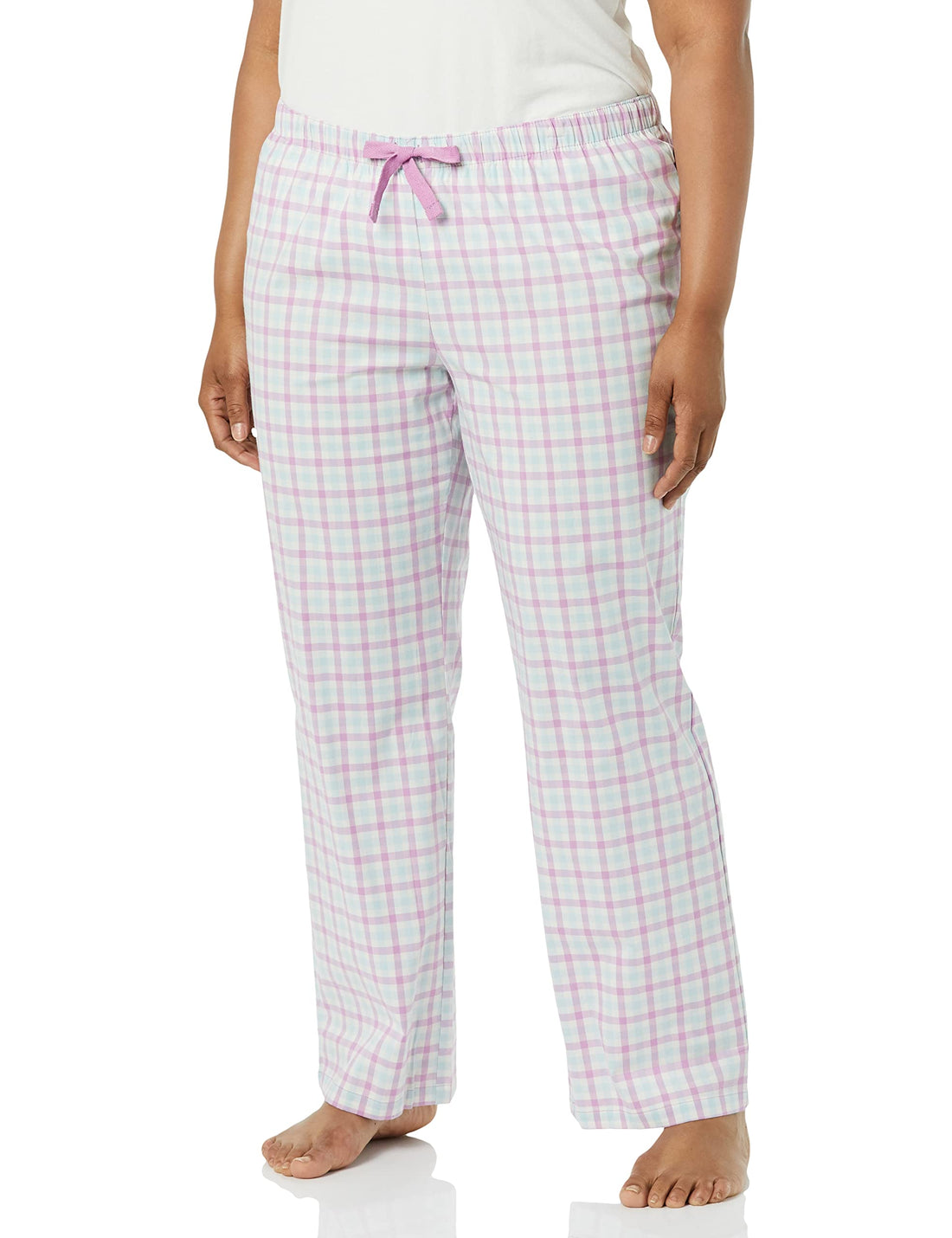 Amazon Essentials Women's Cotton Pajama Pants, Breathable Poplin Sleep Pant with Drawstring Elastic Waist