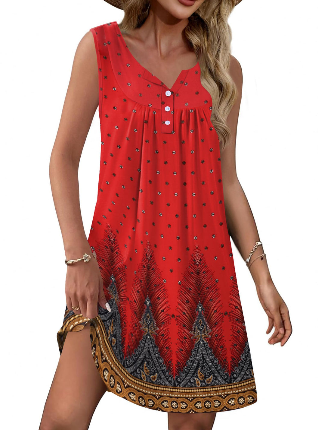 Ekouaer Nightgown for Women Tank Night Gown Sleeveless Sleep Shirt Button Night Shirt with Pockets Soft Sleep Dress WEBE CLOTHING