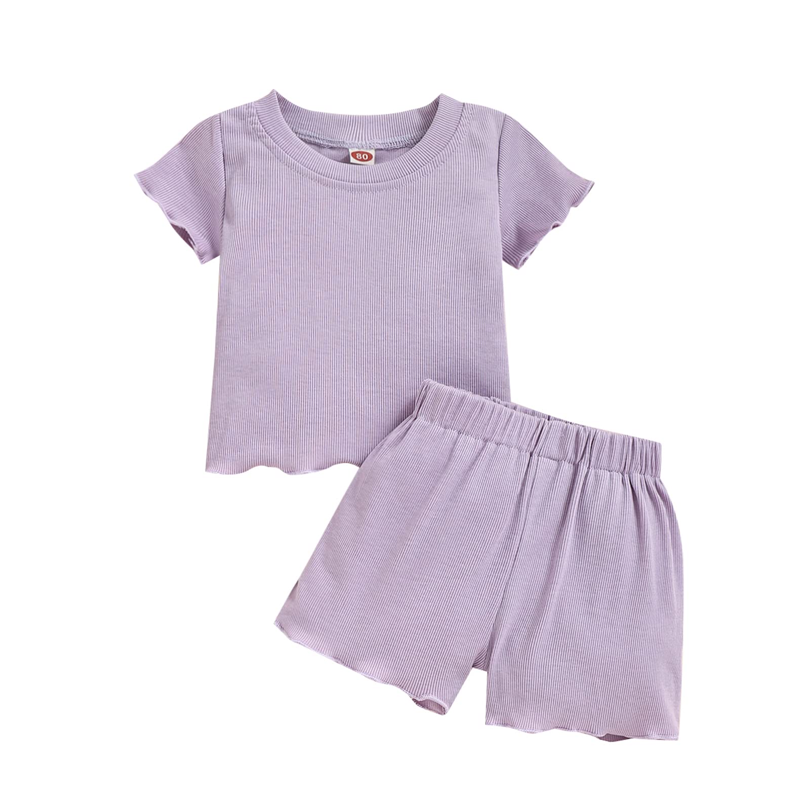 Kupretty Toddler Baby Girl Clothes Cute Comfy Summer Outfits Set Ruffled Shirts + Shorts 12 18 24 Months 2T 3T WEBE CLOTHING