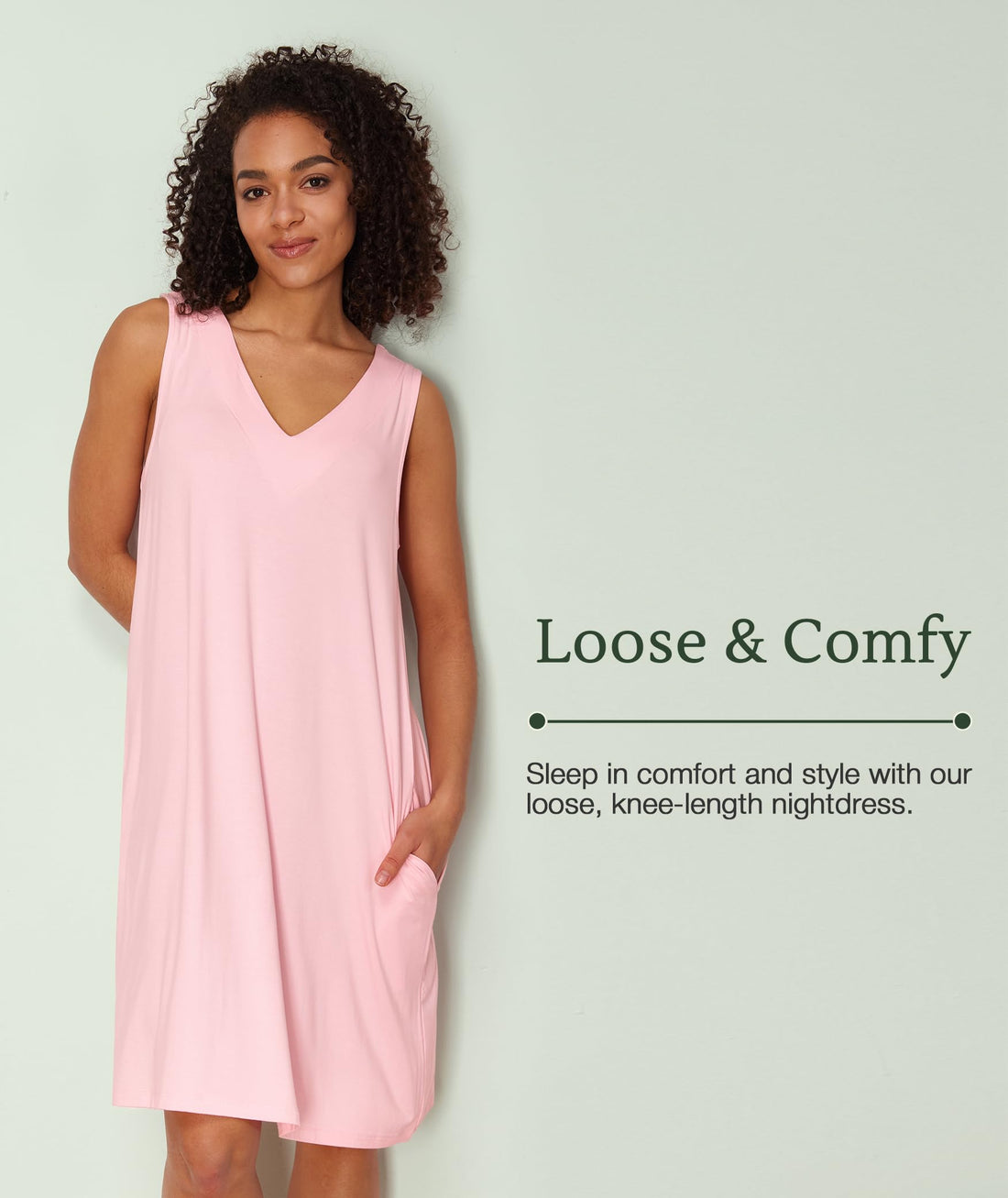 GYS Bamboo Viscose Women's Nightgowns V Neck Sleeveless Tank Pajama Dress for Women WEBE CLOTHING