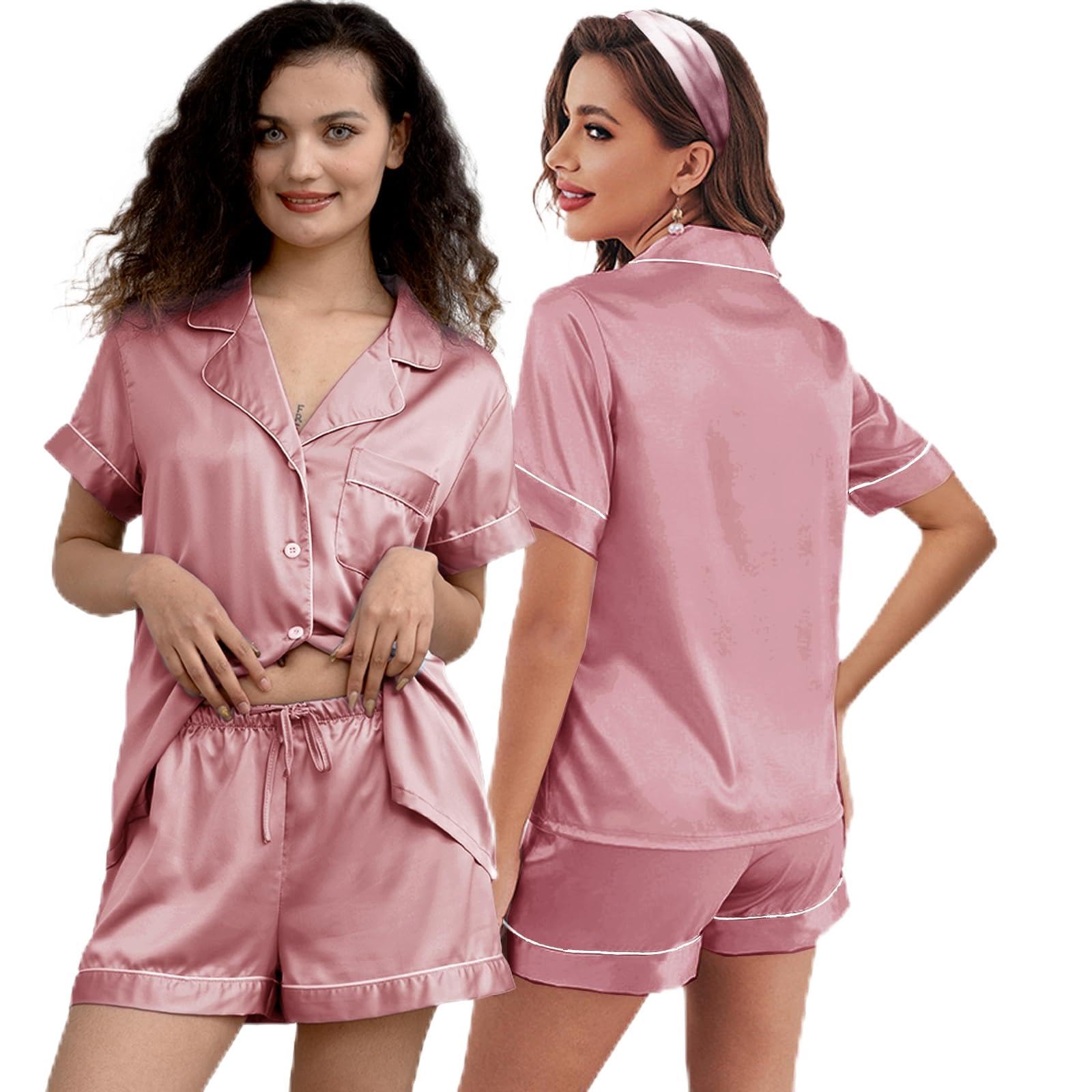 3Pcs Silk Pajamas XS-4XL Womens Satin Pajama Short Floral Sleepwear Bride Soft Pj Lounge Sets Pjs Shorts Set WEBE CLOTHING