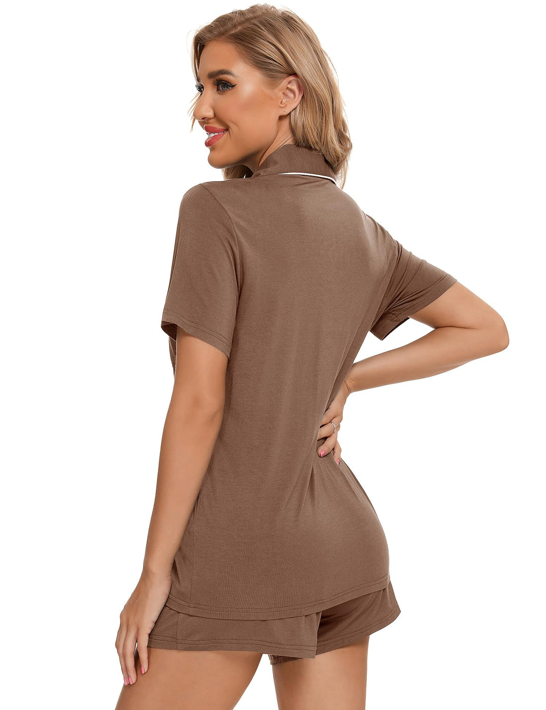 Leikar 2 Pack Button Up Pajama Set For Women Sleepwear Soft Pjs Bride Pajamas