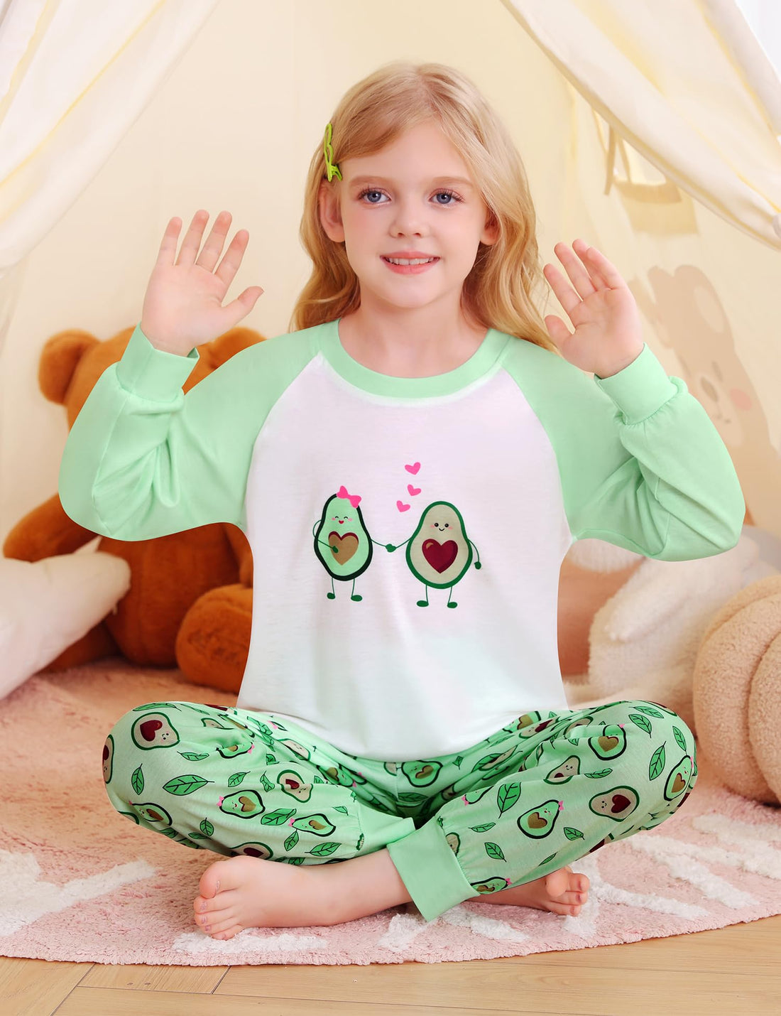 SWOMOG Girls Pajama Set Short Sleeve Tops & Ruffled Shorts with Pocket 2 Piece Summer Pajamas for Kids Size 6-15