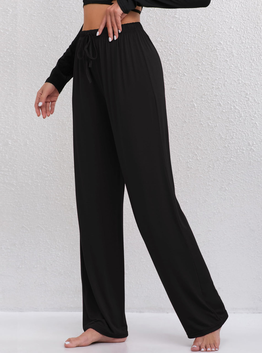 FEQO 3 Pack Women's Lounge Pants Wide Leg Yoga Pants Soft Pajama Bottoms Drawstring Casual Loose Sweatpants