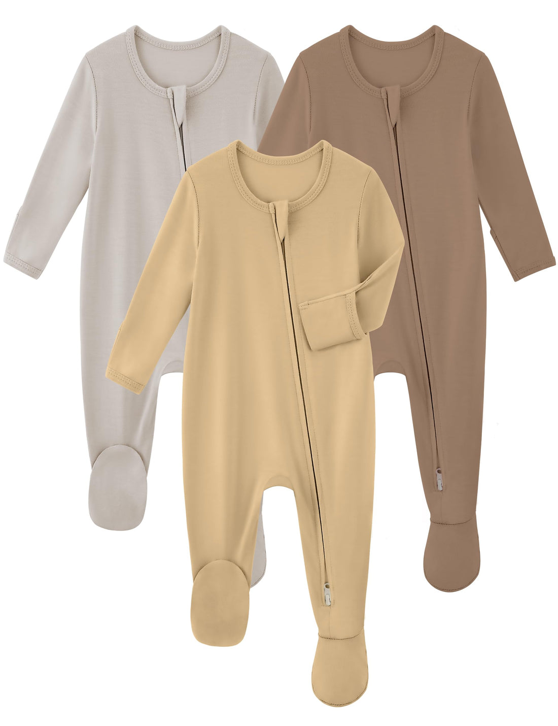 Yoofoss Rayon Made From Bamboo Baby Pajamas 3pcs Newborn Sleepers For Boy Girl Clothes, 0-3 3-6 6-9 Months Footed Pjs