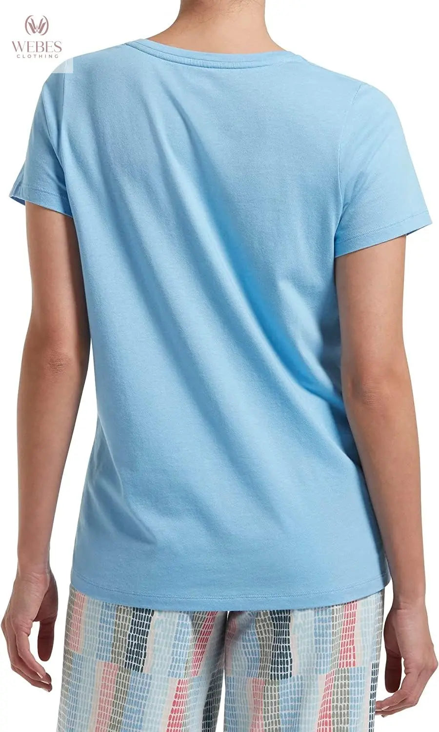 HUE Womens Sleepwell Basic Short Sleeve V-Neck T-Shirt for Lounging Or Sleeping, Made with Temperature Regulating Technology