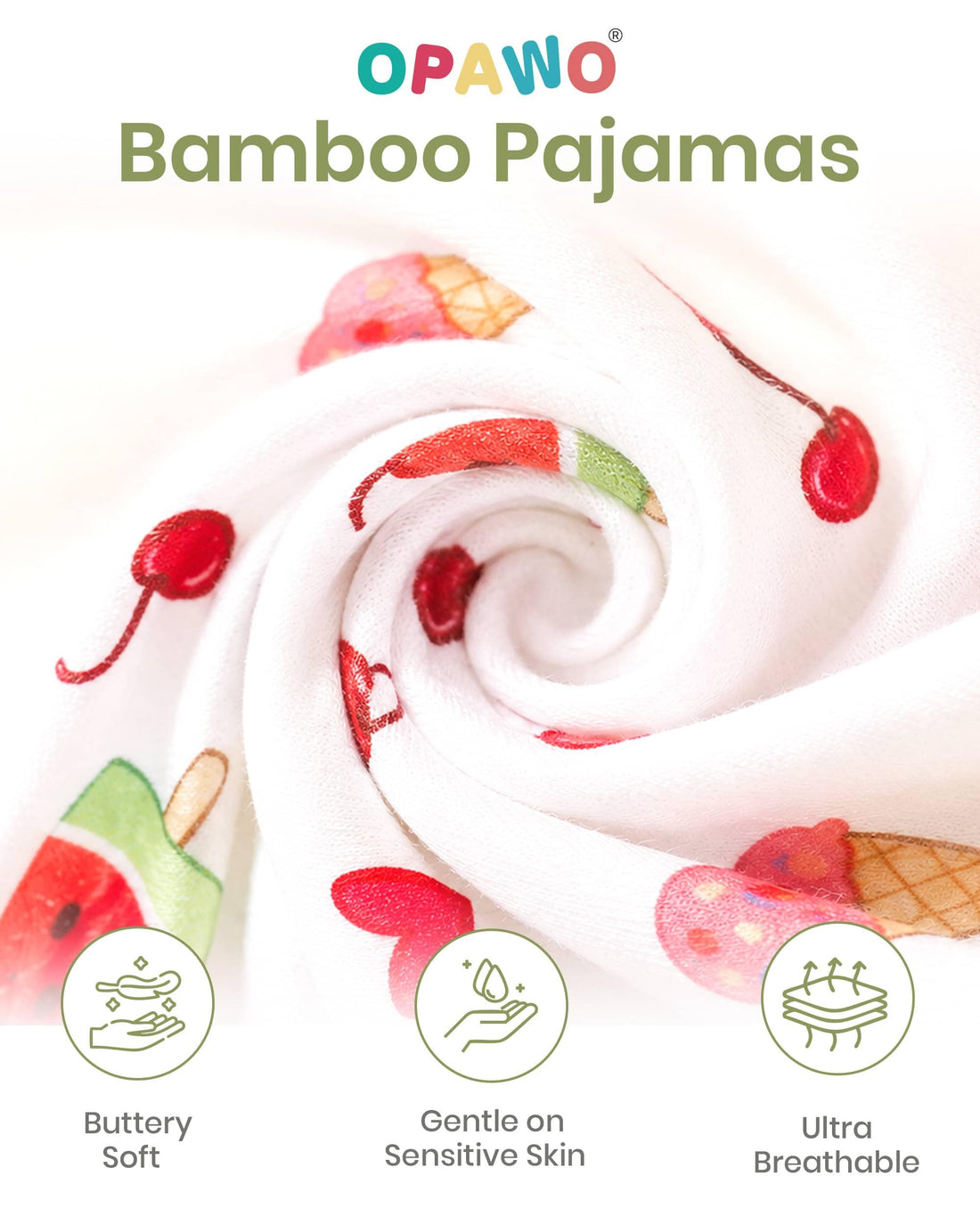 OPAWO Bamboo Baby Pajamas 3 Pack, Double Zipper Bamboo Sleepers for Baby Boy Girl Romper, Toddler Summer Clothes Outfit 0-24M WEBE CLOTHING