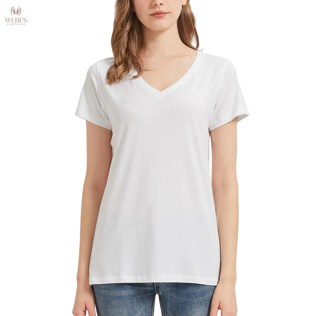 netdraw Women's Ultra-Soft Bamboo Viscose Cotton V-Neck Short Sleeve T-Shirt, Casual Summer Tops for Lounge Sleep Pajama
