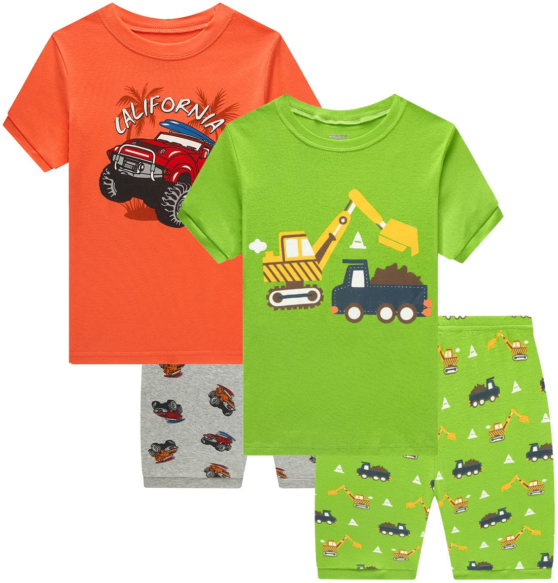 Dolphin&Fish Little Boys Cotton Short Pajamas 4 Piece Summer Kids Clothes Children Toddler Pjs