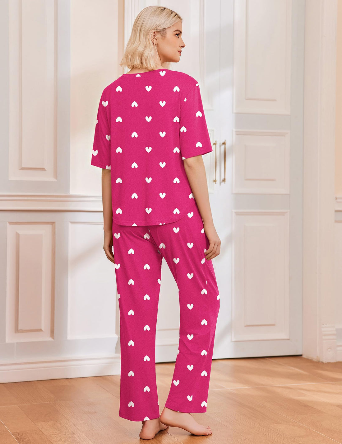 Ekouaer 2 Pack Womens Pajama Sets Short Sleeve Tops and Long Pants Casual Comfy Pjs Lounge Set with Pockets,S-XXL WEBE CLOTHING