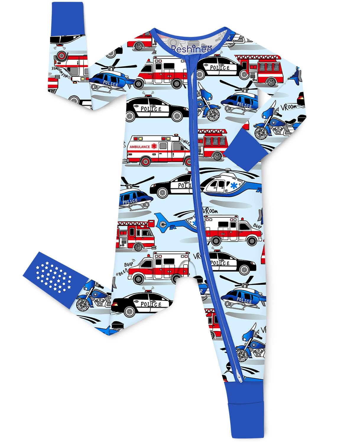 babee Reshinee Bamboo Viscose Baby Convertible Footie Pajama, Zipper Pajamas for Baby Boys & Girls, Sleep & Play Footed