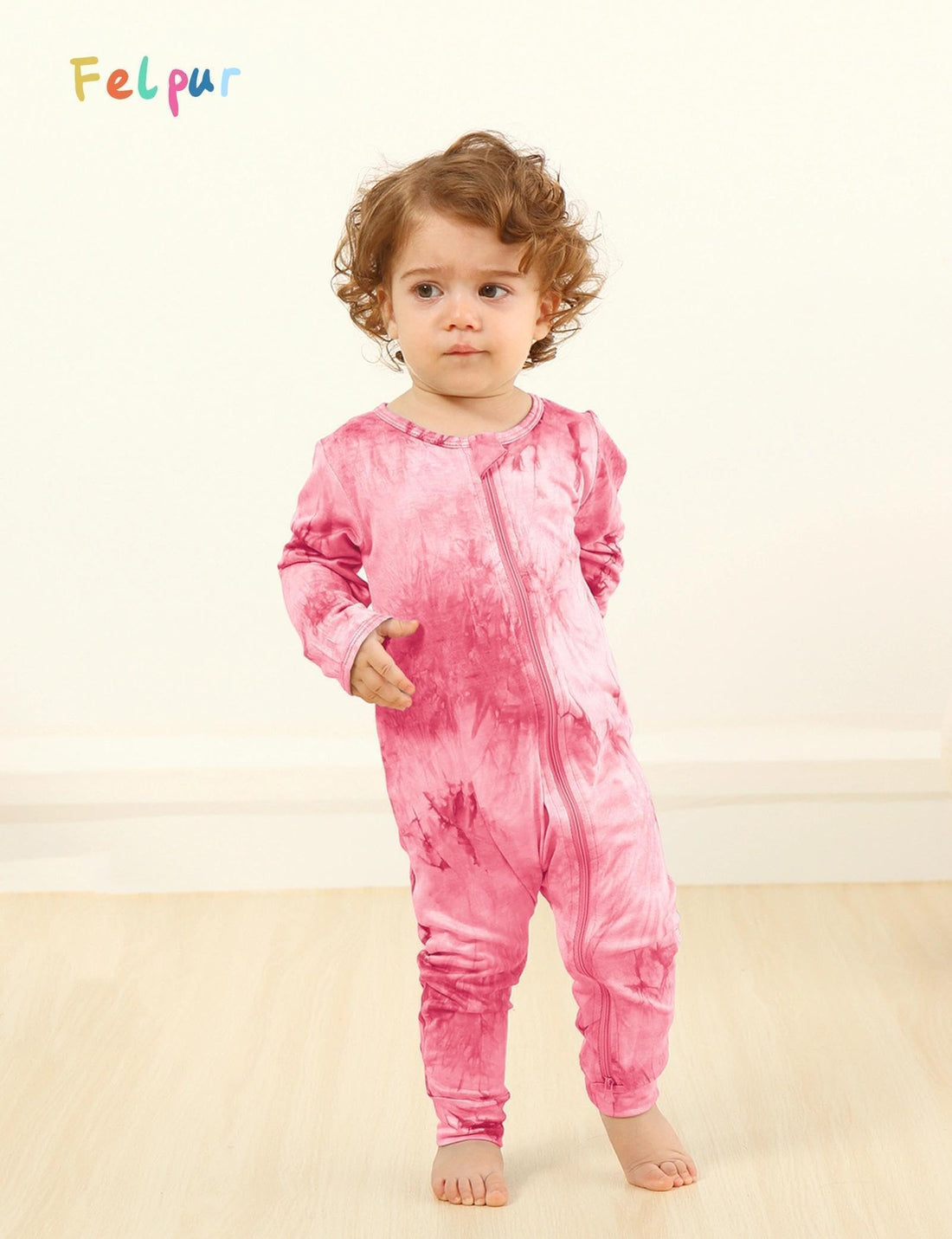 Baby Girls Boys Footless Romper 2 Way Zipper Soft Rayon Outfits, Outdoor Tie-dye Long Sleeve Clothes Jumpsuit WEBE CLOTHING