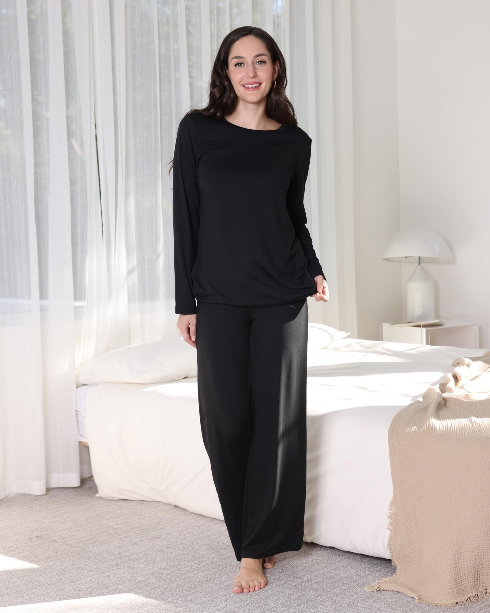 ZOOSIXX Womens Pajama Sets - Soft 2 Piece Lounge Sets for Women, Long Sleeve Sleepwear & Loungewear Pjs Set WEBE CLOTHING