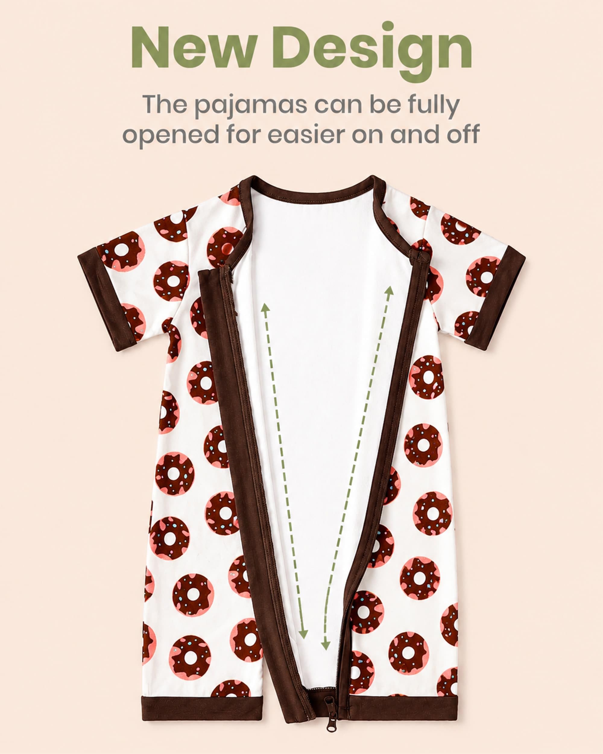 OPAWO Bamboo Baby Pajamas 3 Pack, Double Zipper Bamboo Sleepers for Baby Boy Girl Romper, Toddler Summer Clothes Outfit 0-24M WEBE CLOTHING