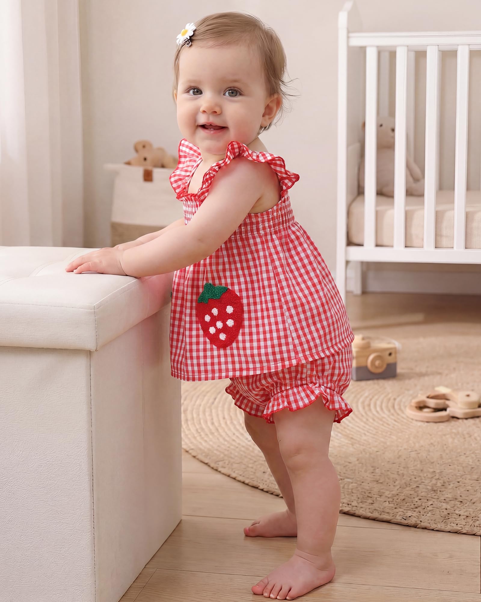 Jecson Newborn Baby Girl Summer Clothes Infant Girl Outfits Sleeveless Ruffle Top and Bloomers Shorts Set 0 3 6 12 Month WEBE CLOTHING