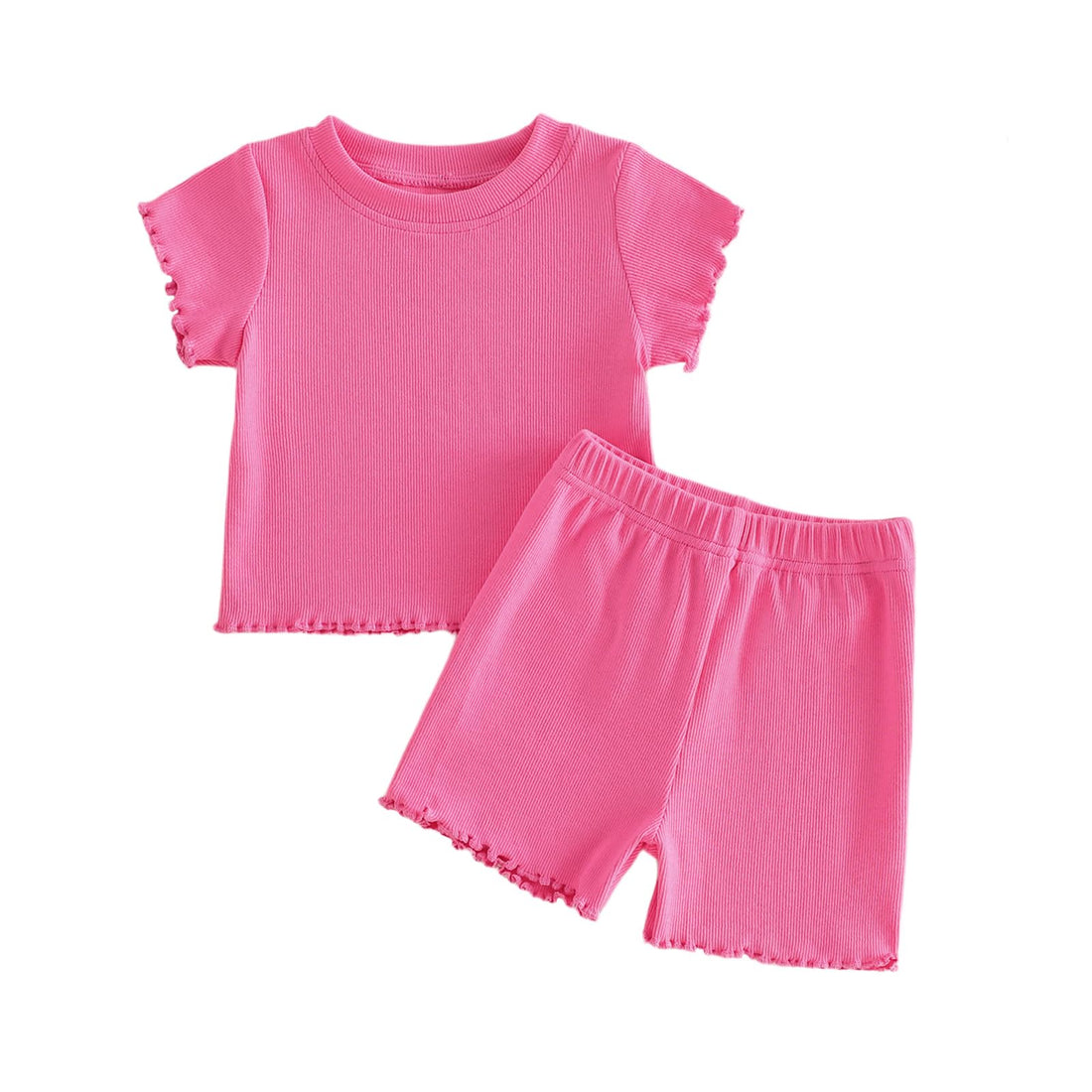 Kupretty Toddler Baby Girl Clothes Cute Comfy Summer Outfits Set Ruffled Shirts + Shorts 12 18 24 Months 2T 3T WEBE CLOTHING