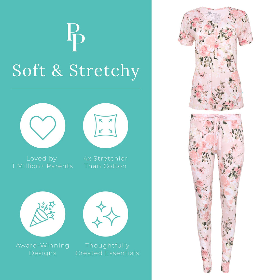 Posh Peanut Adult Pajamas Set - Two Piece Loungewear - Soft Viscose from Bamboo Nightwear PJs WEBE CLOTHING