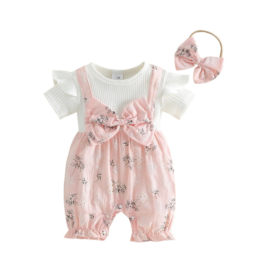 YINGISFITM Newborn Baby Girl Summer Clothes Short Sleeve Bubble Romper Bow Shorts Jumpsuit Infant Outfit 0 3 6 9 12 18 Months WEBE CLOTHING