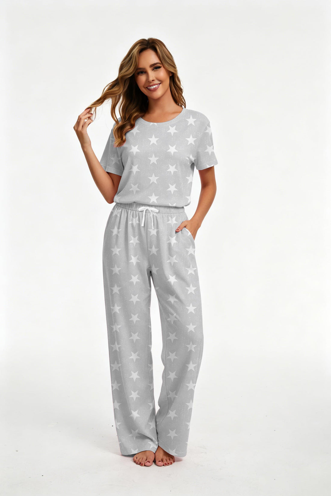 2 Piece Pjs Set For Womens Pajamas Lounge Set Long Sleeve Joggers Pants Sleepwear with Pockets WEBE CLOTHING