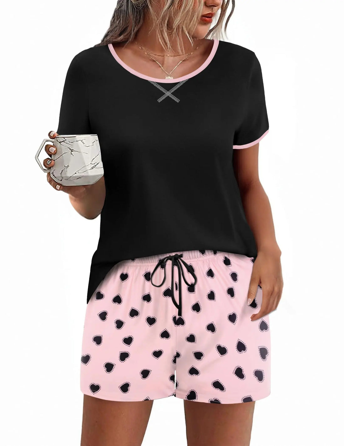 Ekouaer Women Pajama Set Casual Short Set