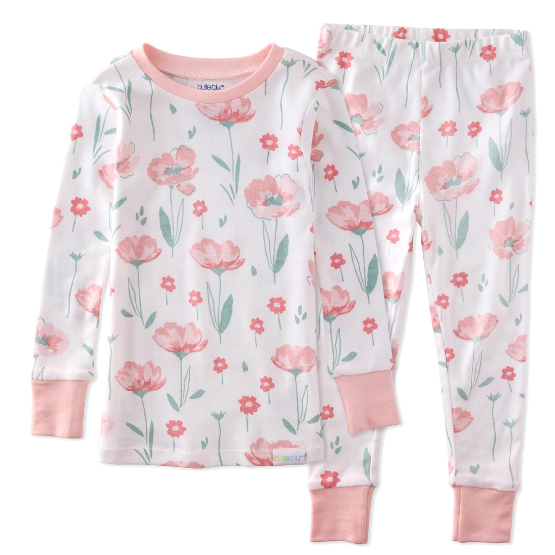 Butterblu Zen Snug-fit 2-Piece Pajamas 100% Organic Cotton Long Sleeve for Boys & Girls