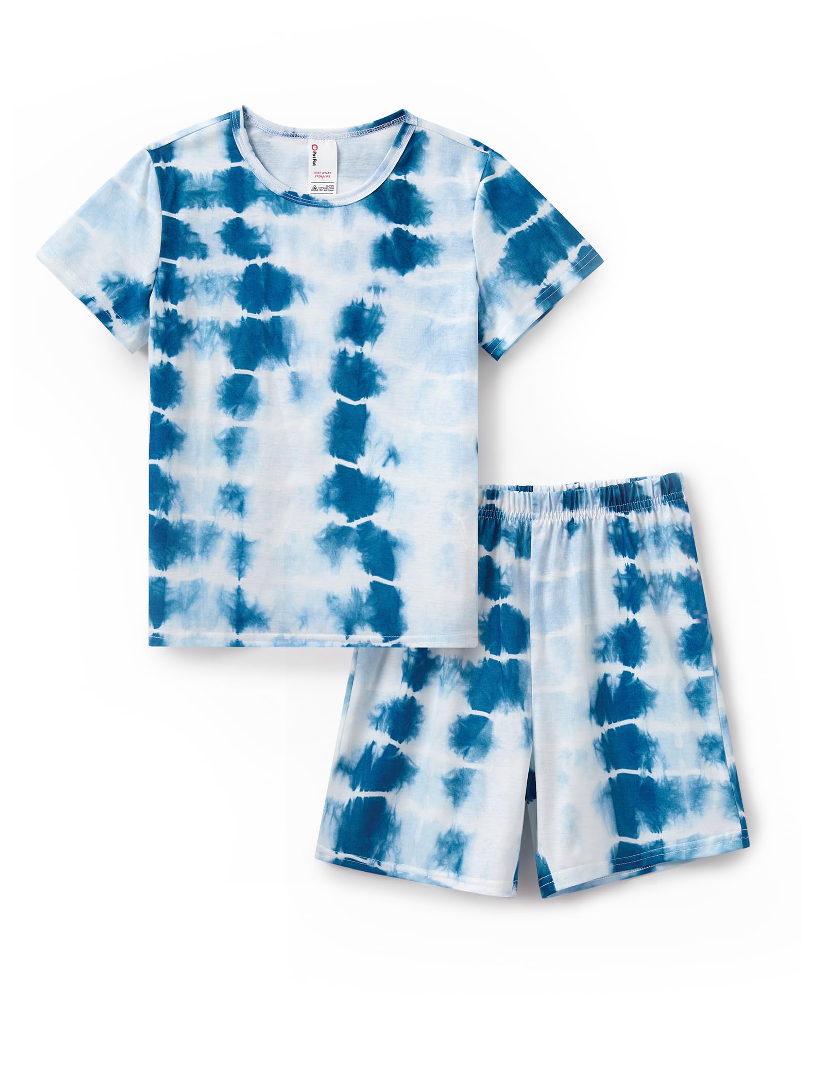 PATPAT Boys Pajamas Sets Short Sleeve T-Shirt and Shorts 2-Piece Sleepwear Graffiti Print Summer Loungewear for Kids