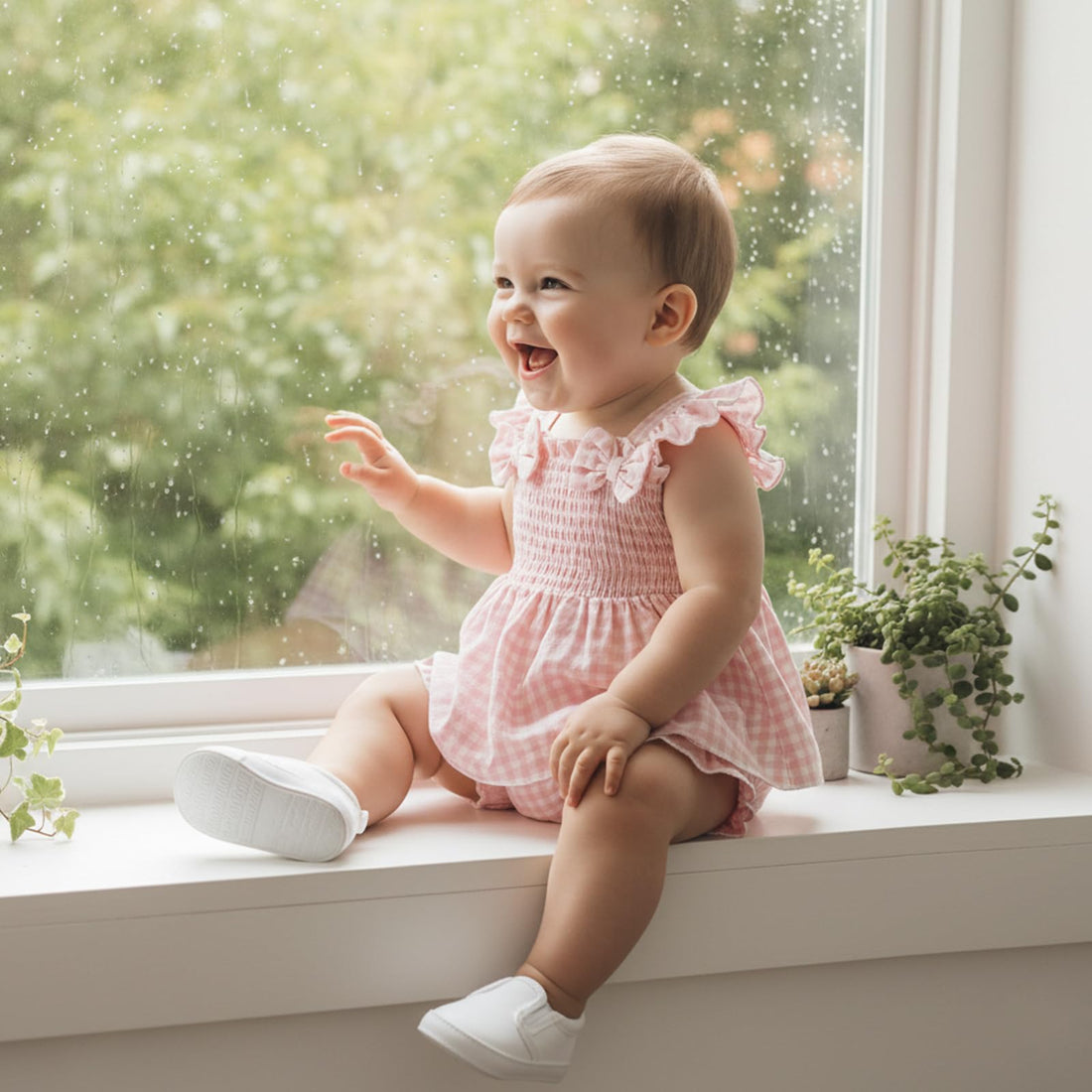 Baby Girl Clothes Infant Summer Outfits Set Plaid Ruffle Sleeve Shirt Tops and Bloomers Shorts WEBE CLOTHING