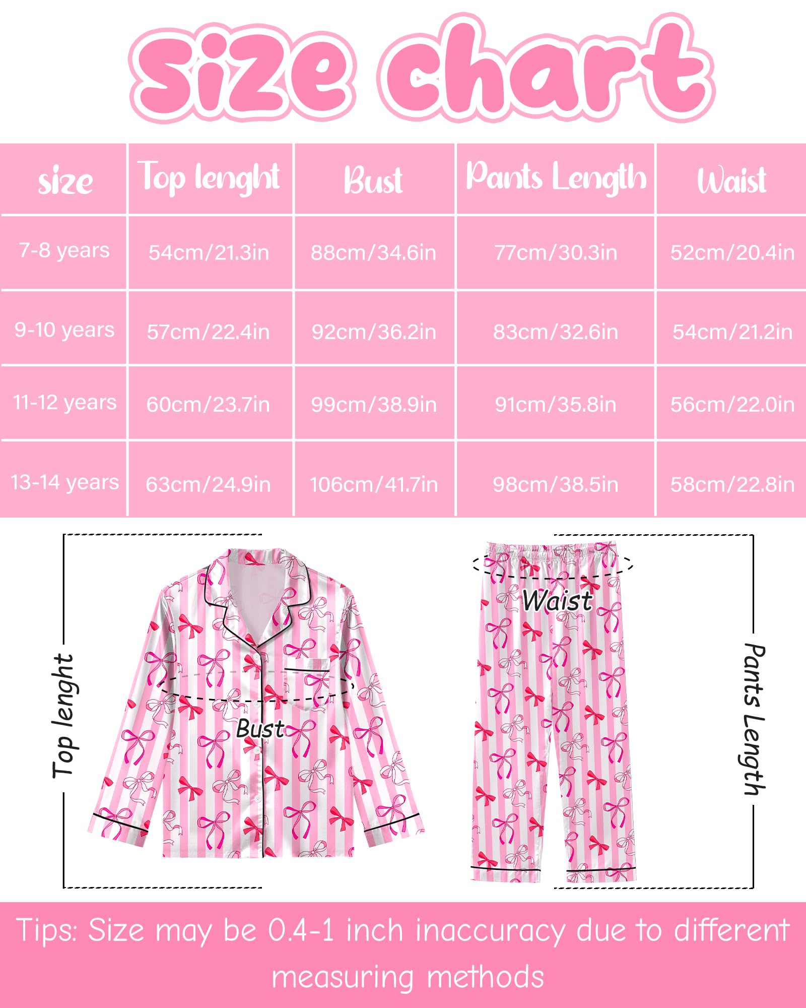 Sylfairy Girls Pajamas Silk PJS Set Satin Sleepwear Long Sleeve Jammies for Kids Button-Down Nightwear Loungewear 3-16 Years