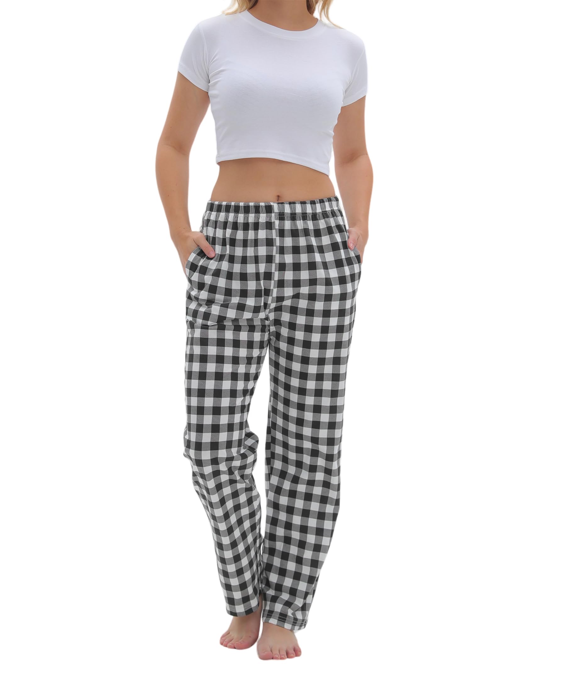 SAMGU Women's Pajama Pants, Soft Cotton Sleep Lounge Pants, Comfy Homewear pjs, Elatic Waist Pajama Bottom Pants for Women