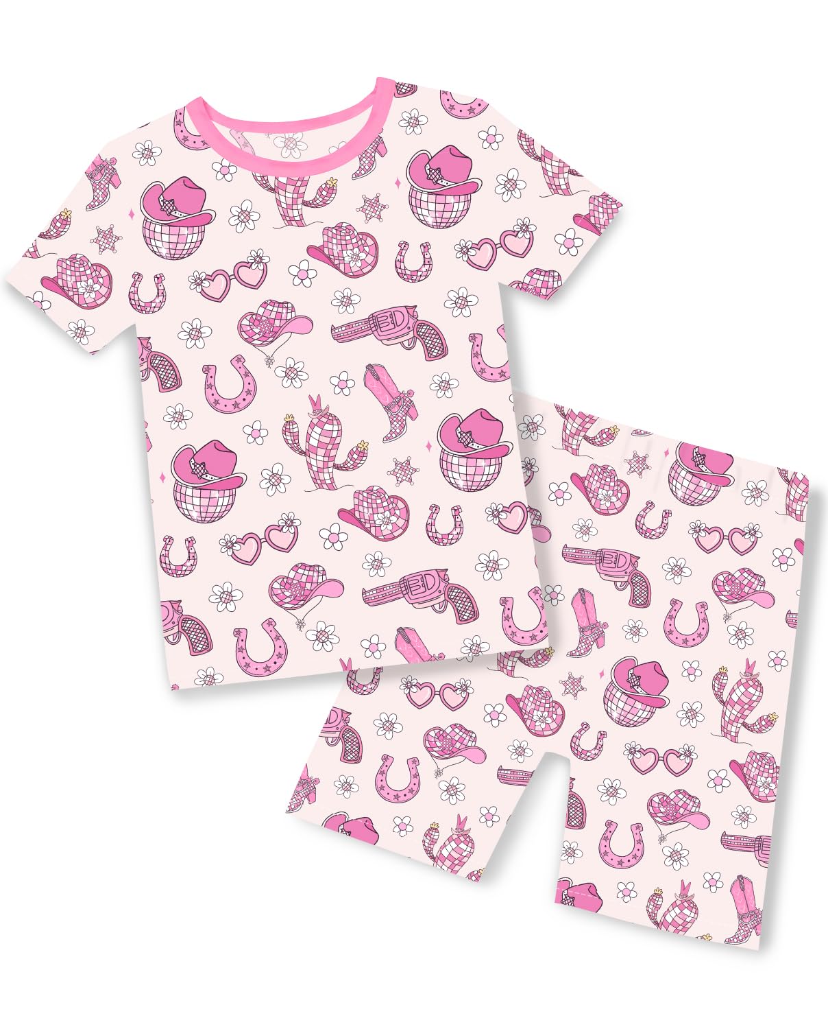 babee Reshinee Bamboo Viscose Toddler Unicorn Mermaid Girls Kids Pajamas Short Sleeve Summer Cool Snug fit Pjs, 2pcs