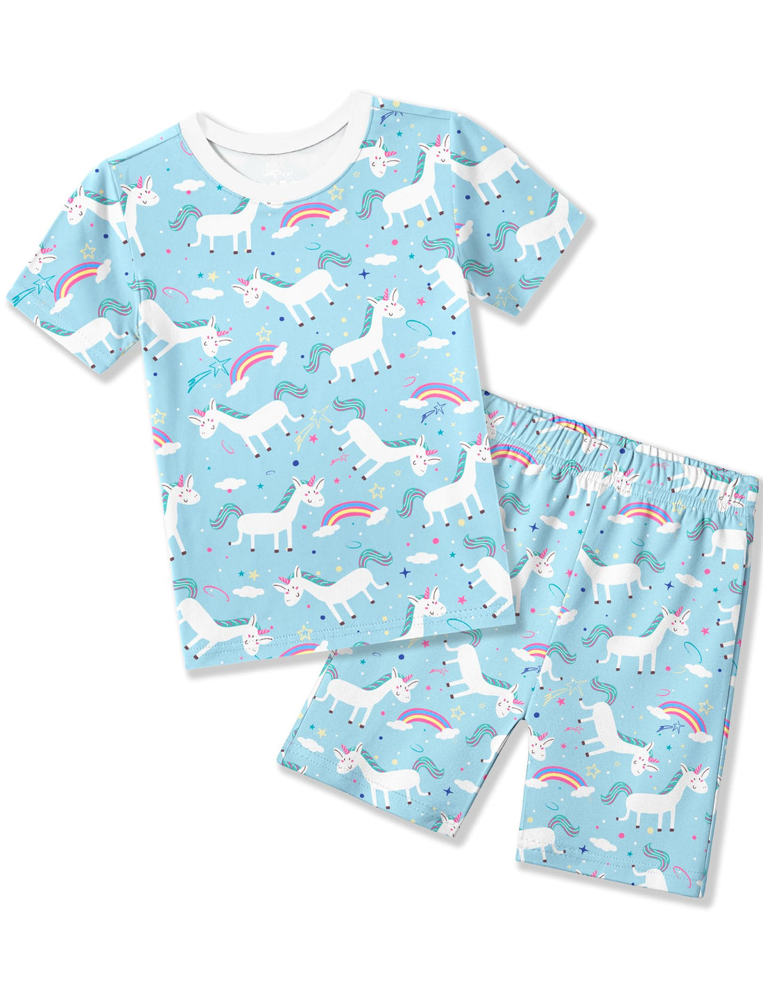 Arshiner Pajamas for Girls Summer Short Sleeve Sleepwear Kids Soft Cute Snug Fit Pjs Sets