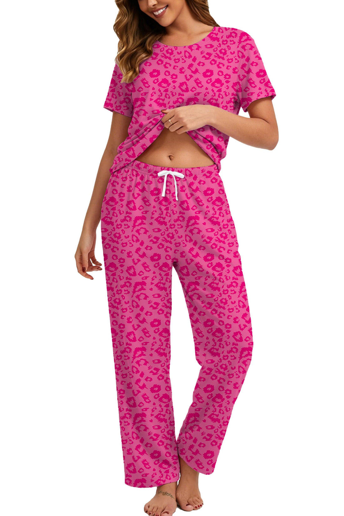 2 Piece Pjs Set For Womens Pajamas Lounge Set Long Sleeve Joggers Pants Sleepwear with Pockets WEBE CLOTHING